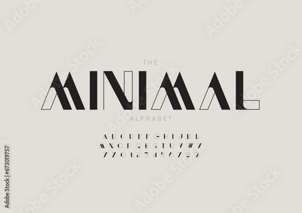 Fototapeta Vector of stylized modern font and alphabet