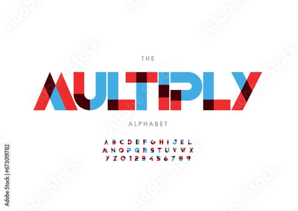 Fototapeta Vector of stylized modern font and alphabet