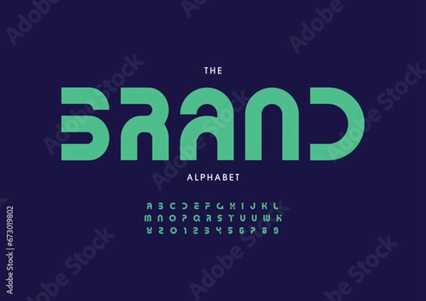Fototapeta Vector of stylized modern font and alphabet