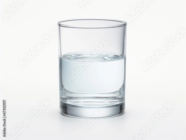 Fototapeta Water in a glass beaker isolated on white background