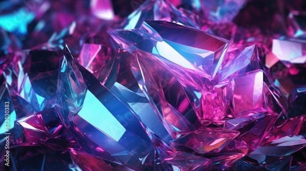 Obraz Holographic background with glass shards