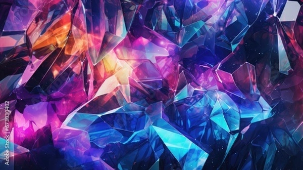 Obraz Holographic background with glass shards