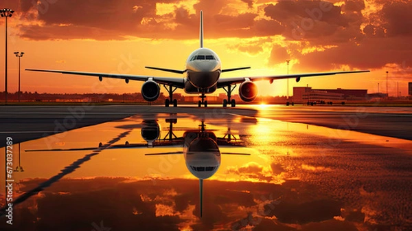 Fototapeta  pilot is preparing for take off with private plane. at morning