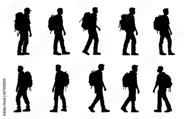 Obraz student college backpack silhouette