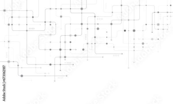 Fototapeta Digital technology background. Concept with technology line. Circuit board background technology