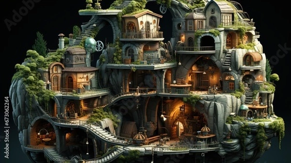 Obraz isometric fantasy word