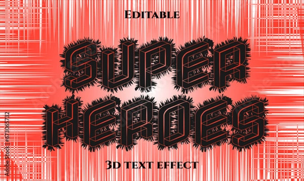 Obraz Superheroes 3D Text Effect Editable