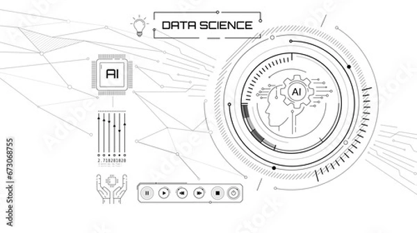 Obraz A digital interface that incorporates artificial intelligence and the latest technologies.