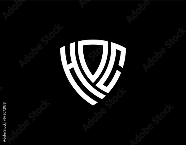 Fototapeta HOC creative letter shield logo design vector icon illustration	