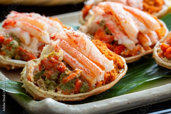 Fototapeta セコガニの甲羅盛、ズワイガニ