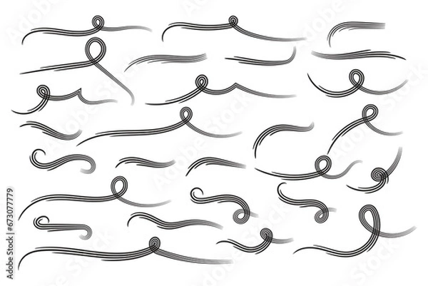 Fototapeta set of hand-drawn Ray Burst Accent Flourish, Word Emphasis accent flourish, doodle Accent design elements and ornaments, word highlight decoration, Decorative elements, accents marks text ornament