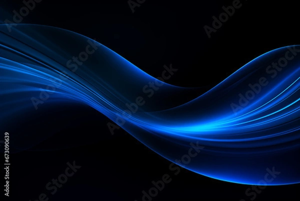 Fototapeta abstract blue wave background - dynamic backdrop