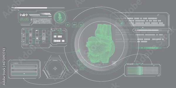 Fototapeta Sci-fi medical research program interface.