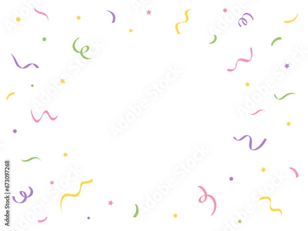 Obraz Colourful confetti on white background. Celebration. Vector illustration. 