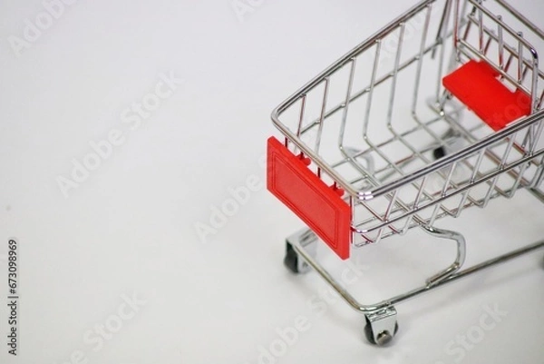 Fototapeta shopping cart on a white background