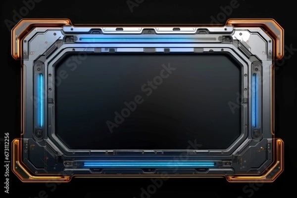 Obraz Abstract high tech black border, futuristic technology background