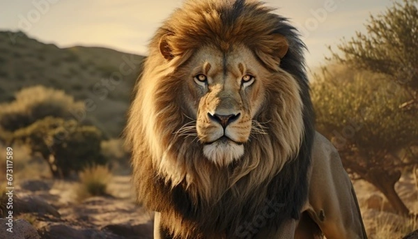 Obraz lion in the grass