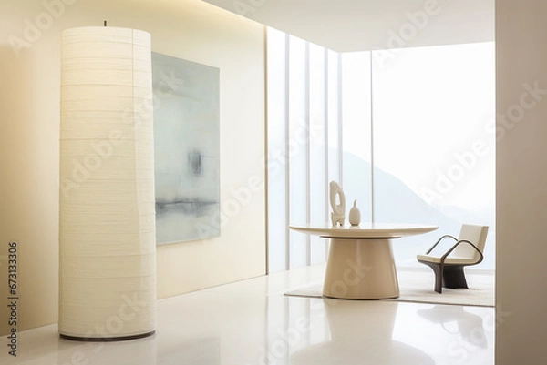 Fototapeta Minimalist room interior design composition
