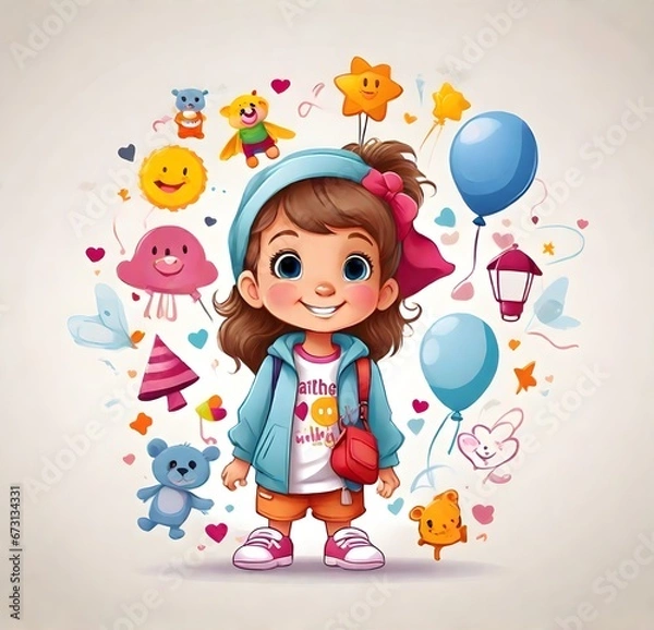 Fototapeta child with balloons