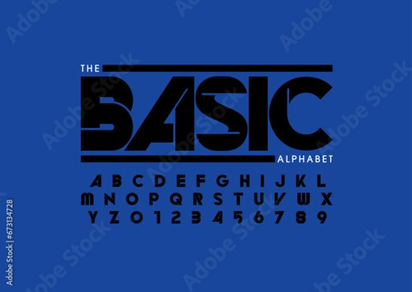 Fototapeta Vector of stylized modern font and alphabet