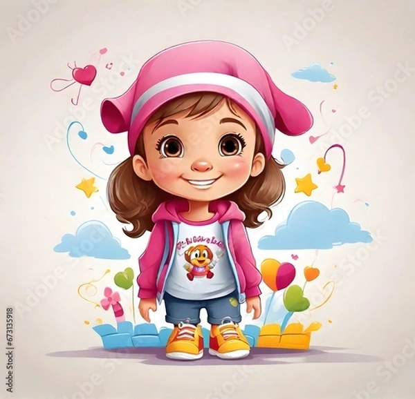 Fototapeta little girl with a book