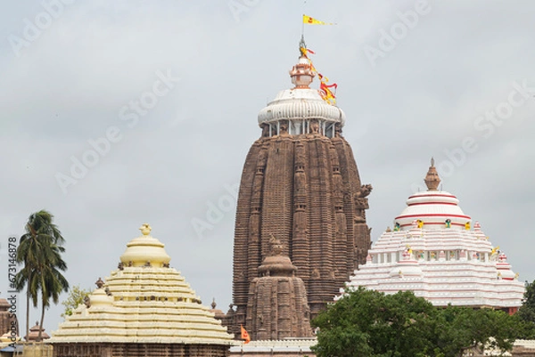 Fototapeta Main temple dome of Jagannath Temple, a famous Hindu temple dedicated to Jagannath or Lord Vishnu in the coastal town of Puri, Orissa, India.