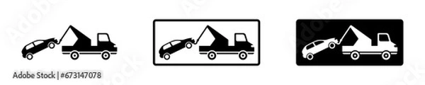 Fototapeta Set of no parking road  vector signs. Tow car away icons. Warning traffic sign. Vector 10 Eps.