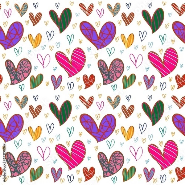 Fototapeta seamless pattern with hearts