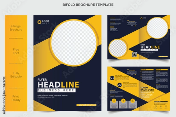 Fototapeta Brochure design template vector. Flyers report business magazine poster minimal portfolio. Abstract square in cover book presentation. City concept in A4 layout.