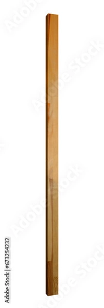 Fototapeta Pine board glued into the beam vertical , on a transparent background