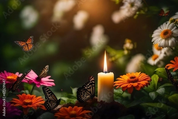 Obraz butterfly and flower