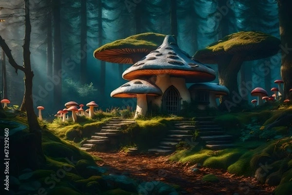 Obraz landscape with mushrooms