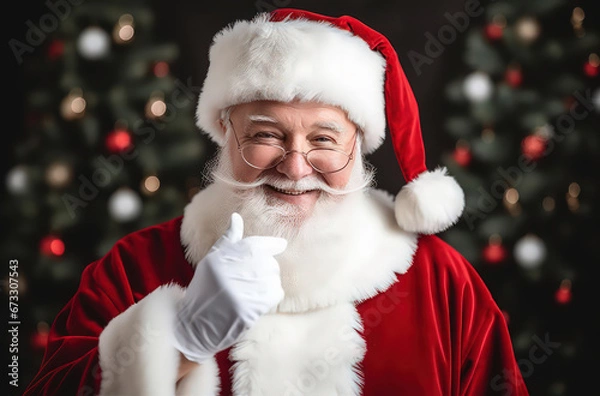 Fototapeta Smiling Santa Claus by Generative AI