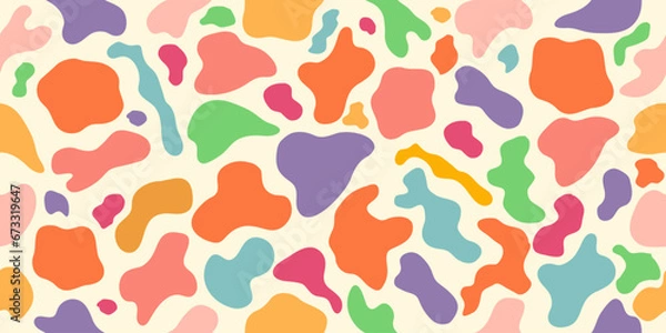 Fototapeta Abstract seamless pattern with organic shapes. Vector illustration for design or print