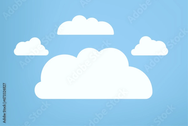 Obraz Cloud concepts, clouds element, clouds caroon style, in a flat design. White cloud collection