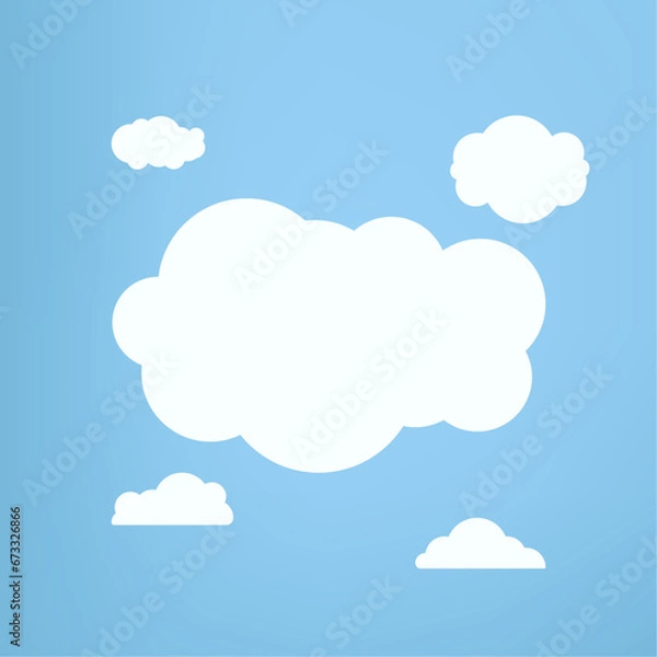 Obraz clouds element, clouds caroon style, in a flat design. White cloud collection, Set of Nine white clouds objects