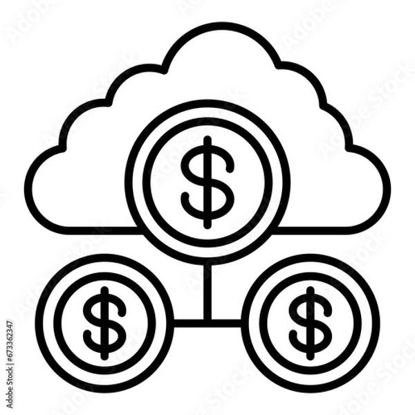 Fototapeta Cloud Money Icon