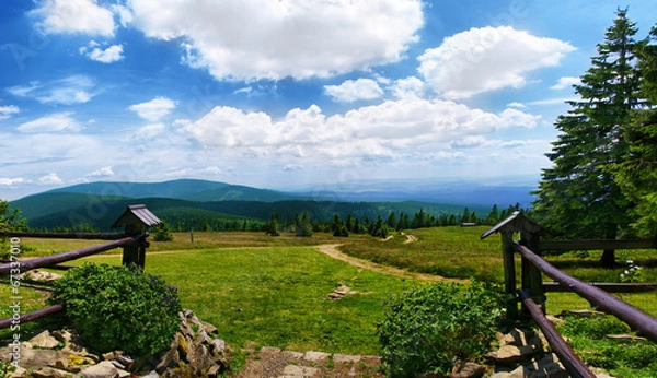 Fototapeta View from Beskidy mountains Poland, Rysianka