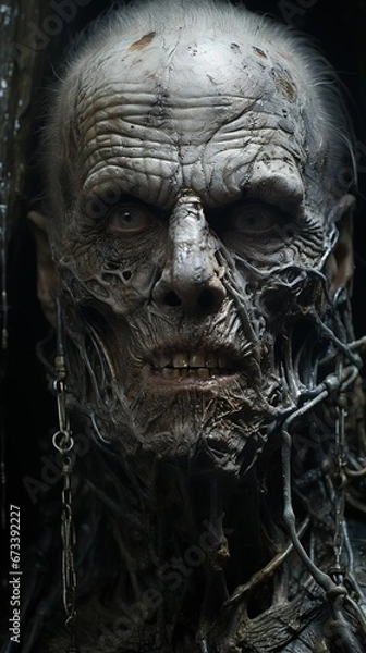 Fototapeta A Close-up of the Face of a Damned Soul Contorted in Agony