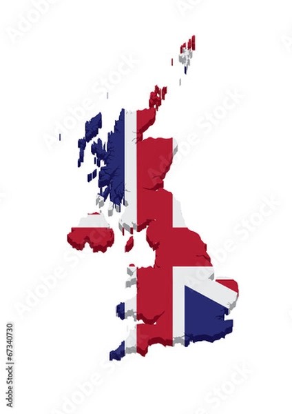 Obraz United Kingdom Flag Map
