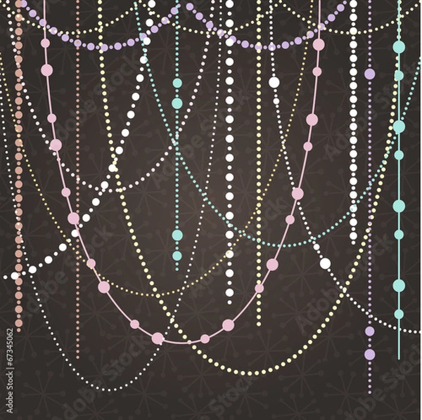 Obraz Abstract Vector Background with Hanging Garlands and Lights