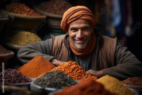Obraz Moroccan spice merchant