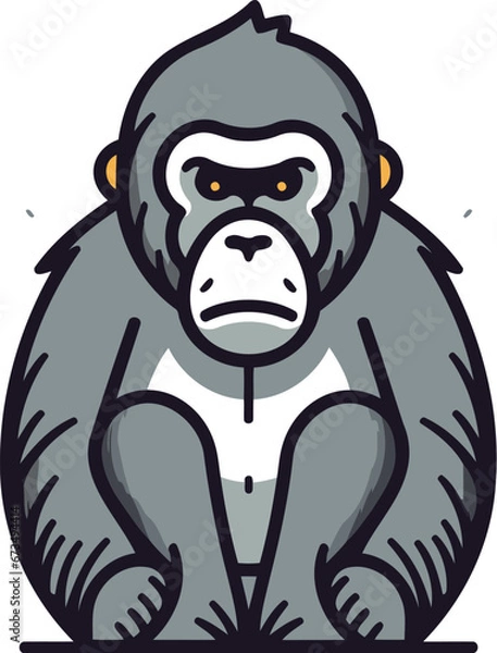 Fototapeta Gorilla icon. Vector illustration of a gorilla isolated on white background.