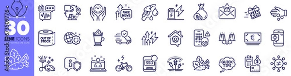Fototapeta Seo gear, Shield and Payment line icons pack. Safe time, Best manager, Supply chain web icon. Transport insurance, Quick tips, Fireworks rocket pictogram. Discrimination. Design with pen tool. Vector