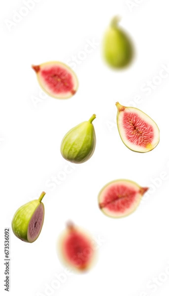 Fototapeta Fresh Figs Isolated on Transparent Background, High-Quality PNG with Depth of Field Effect