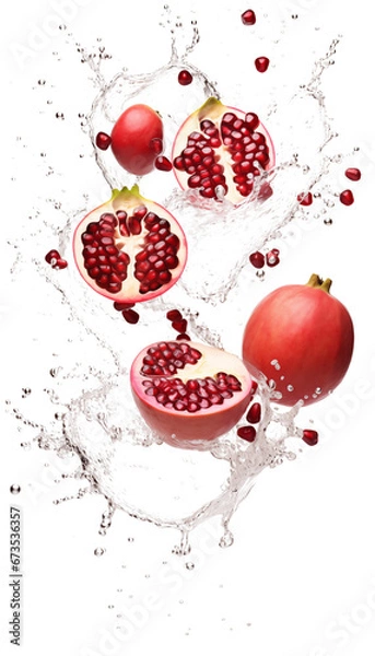 Fototapeta Fresh Grapefruit with Water Droplets, Isolated on Transparent Background, PNG Format, Healthy Citrus Fruit Image