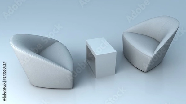 Fototapeta lounge chair, non AI images, 3D illustration