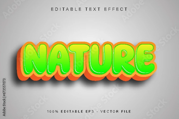 Obraz Nature Editable Text Effect Cartoon Style