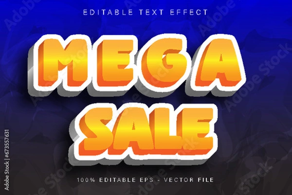Obraz Mega Sale Editable Text Effect Cartoon Style