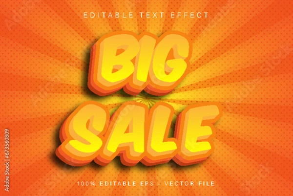 Obraz Big Sale Editable Text Effect Cartoon Style